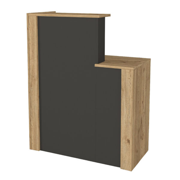 Γραφείο υποδοχής - reception Enter Megapap χρώμα sepet oak - ανθρακί 86,9x40x110,3εκ.