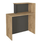 Γραφείο υποδοχής - reception Enter Megapap χρώμα sepet oak - ανθρακί 86,9x40x110,3εκ.