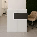 Γραφείο υποδοχής - reception Aloha Megapap με LED χρώμα λευκό - ανθρακί 95,5x40x110,3εκ.