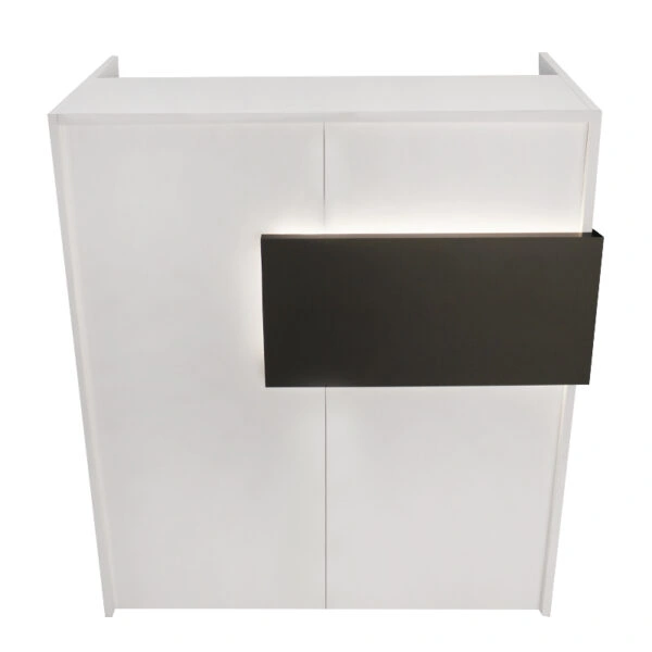 Γραφείο υποδοχής - reception Aloha Megapap με LED χρώμα λευκό - ανθρακί 95,5x40x110,3εκ.