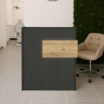 Γραφείο υποδοχής - reception Aloha Megapap με LED χρώμα ανθρακί - sepet oak 95,5x40x110,3εκ.