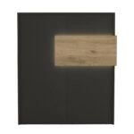 Γραφείο υποδοχής - reception Aloha Megapap με LED χρώμα ανθρακί - sepet oak 95,5x40x110,3εκ.