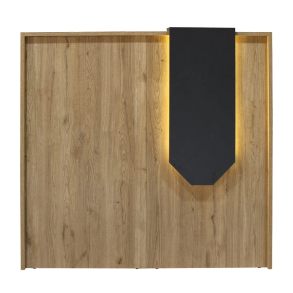 Γραφείο υποδοχής - reception Navita Megapap με LED χρώμα sepet oak - ανθρακί 113,6x42x111,8εκ.