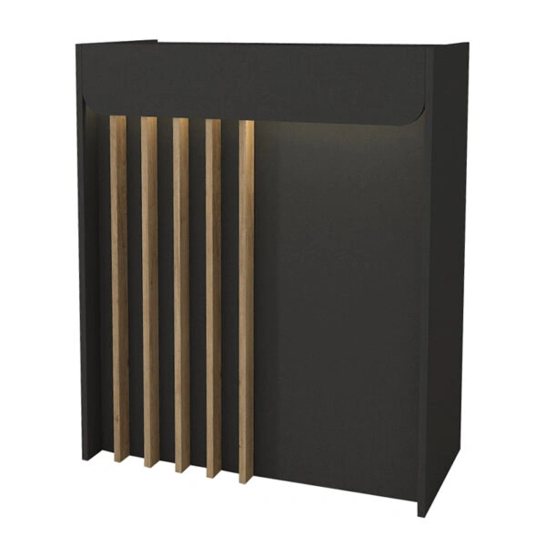 Γραφείο υποδοχής - reception Karibu Megapap με LED χρώμα ανθρακί - sepet oak 90x40x100εκ.