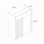 Γραφείο υποδοχής - reception Karibu Megapap με LED χρώμα ανθρακί - sepet oak 90x40x100εκ.