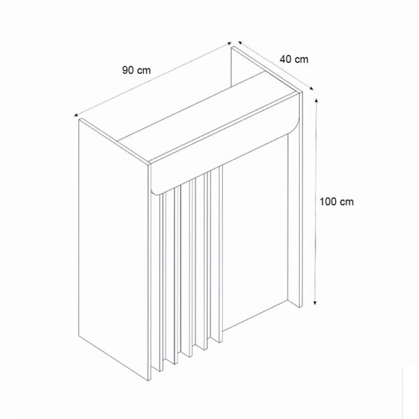 Γραφείο υποδοχής - reception Karibu Megapap με LED χρώμα ανθρακί - sepet oak 90x40x100εκ.