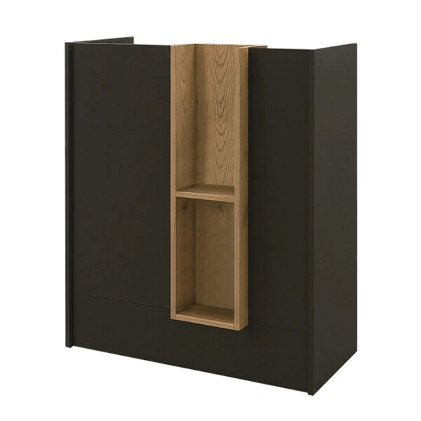 Γραφείο υποδοχής - reception Bonveno Megapap χρώμα ανθρακί - sepet oak 90x43,2x110εκ.
