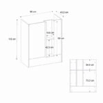 Γραφείο υποδοχής - reception Bonveno Megapap χρώμα ανθρακί - sepet oak 90x43,2x110εκ.