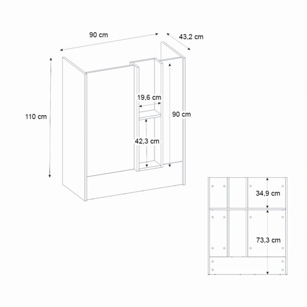 Γραφείο υποδοχής - reception Bonveno Megapap χρώμα λευκό - sepet oak 90x43,2x110εκ.