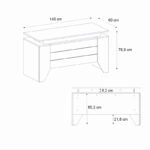 Γραφείο εργασίας Remida Megapap χρώμα sepet oak - ανθρακί 140x60x76,9εκ.