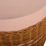 ΒΟΗΘΗΤΙΚΟ ΤΡΑΠΕΖΙ VILHENA HM18166 FIBER CEMENT ΡΟΖ-RATTAN ΦΥΣΙΚΟ Φ44.5x45Υεκ.