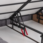 ΚΡΕΒΑΤΙ ΔΙΠΛΟ ΜΕ ΣΤΡΩΜΑ & ΑΠΟΘ.ΧΩΡΟ RAMON HM21168 ΓΚΡΙ ΜΠΟΥΚΛΕ--ΓΙΑ 160x200εκ