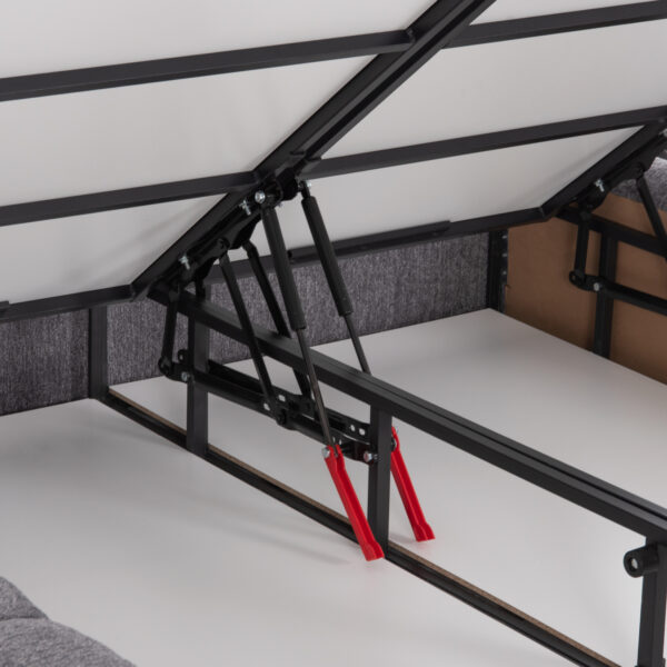 ΚΡΕΒΑΤΙ ΔΙΠΛΟ ΜΕ ΣΤΡΩΜΑ & ΑΠΟΘ.ΧΩΡΟ RAMON HM21168 ΓΚΡΙ ΜΠΟΥΚΛΕ--ΓΙΑ 160x200εκ