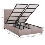 ΚΡΕΒΑΤΙ MILO ΜΕ ΑΠΟΘ.ΧΩΡΟ HM738.22 ΜΠΕΖ ΜΠΟΥΚΛΕ ΥΦΑΣΜΑ ΓΙΑ ΣΤΡΩΜΑ 140x200εκ