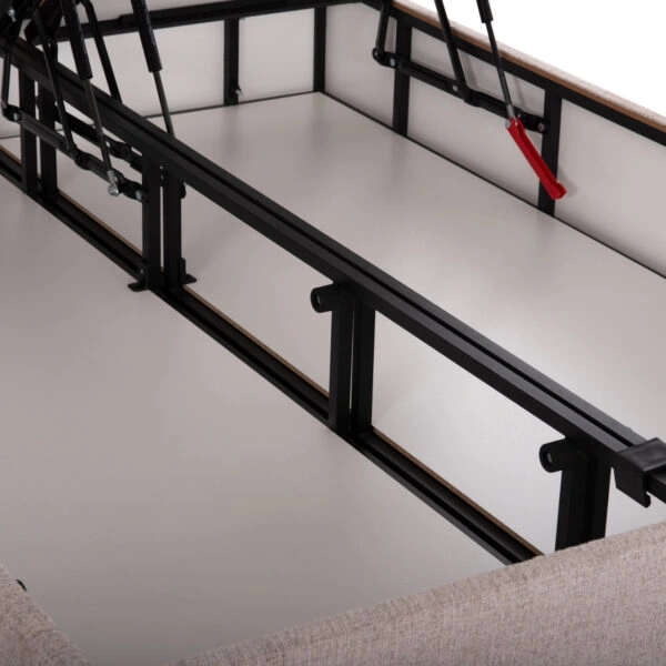 ΚΡΕΒΑΤΙ MILO ΜΕ ΑΠΟΘ.ΧΩΡΟ HM738.22 ΜΠΕΖ ΜΠΟΥΚΛΕ ΥΦΑΣΜΑ ΓΙΑ ΣΤΡΩΜΑ 140x200εκ