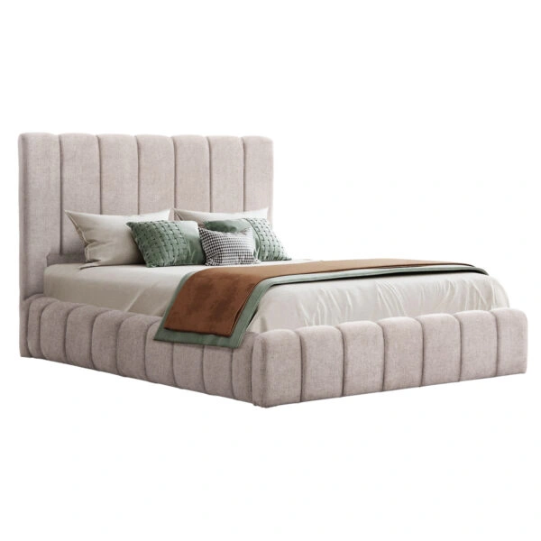 ΚΡΕΒΑΤΙ REMO ΜΕ ΑΠΟΘΗΚΕΥΤΙΚΟ ΧΩΡΟ HM719.10 ΥΦΑΣΜΑ ΜΠΟΥΚΛΕ ΜΠΕΖ-ΓΙΑ ΣΤΡΩΜΑ 160x200εκ