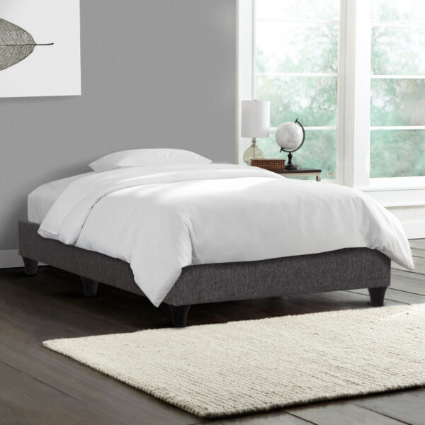 ΚΡΕΒΑΤΙ-ΥΠΟΣΤΡΩΜΑ SIGGY HM722.10 ΧΩΡΙΣ ΑΠΟΘ.ΧΩΡΟ--ΓΚΡΙ ΥΦΑΣΜΑ--ΓΙΑ 90Χ200εκ.