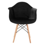 ΠΟΛΥΘΡΟΝΑ MIRTO HM8720.04 ΜΕ ΞΥΛΙΝΑ ΠΟΔΙΑ & ΒΕΛΟΥΔΟ ΜΑΥΡΟ 62x62x80Υ εκ.