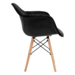 ΠΟΛΥΘΡΟΝΑ MIRTO HM8720.04 ΜΕ ΞΥΛΙΝΑ ΠΟΔΙΑ & ΒΕΛΟΥΔΟ ΜΑΥΡΟ 62x62x80Υ εκ.