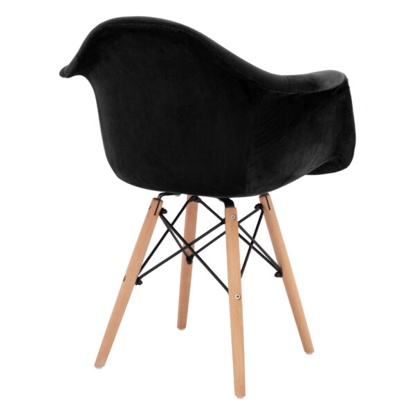 ΠΟΛΥΘΡΟΝΑ MIRTO HM8720.04 ΜΕ ΞΥΛΙΝΑ ΠΟΔΙΑ & ΒΕΛΟΥΔΟ ΜΑΥΡΟ 62x62x80Υ εκ.