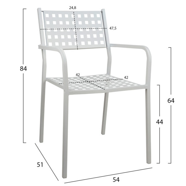 ΠΟΛΥΘΡΟΝΑ ΜΕΤΑΛΛΙΚΗ HM5031.02 ZETA ΣΕ ΛΕΥΚΟ ΧΡΩΜΑ 54x51x84 cm