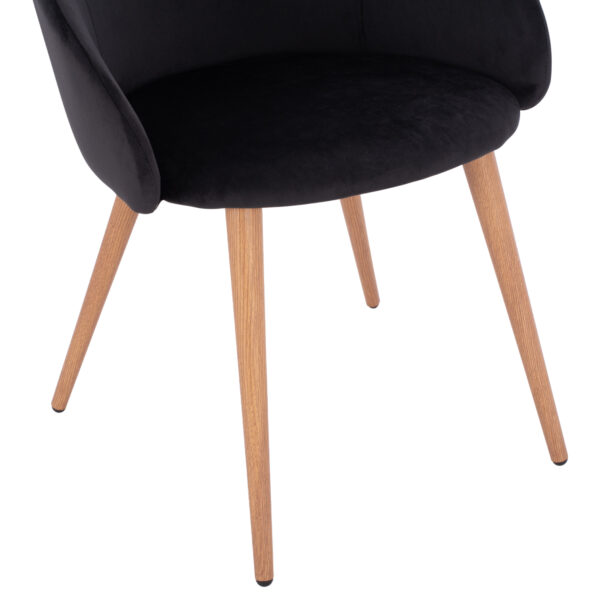 ΠΟΛΥΘΡΟΝΑΚΙ IVY ΒΕΛΟΥΔΟ ΜΑΥΡΟ ΚΑΙ ΜΕΤΑΛΛΙΚΑ ΠΟΔΙΑ HM8546.04 53x55x79 εκ.