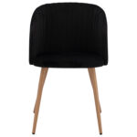 ΠΟΛΥΘΡΟΝΑΚΙ LEAH HM8543.04 ΜΕ ΒΕΛΟΥΔΟ ΜΑΥΡΟ ΚΑΙ ΜΕΤΑΛΛΙΚΑ ΠΟΔΙΑ 53x57x81 εκ.