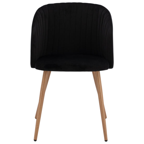 ΠΟΛΥΘΡΟΝΑΚΙ LEAH HM8543.04 ΜΕ ΒΕΛΟΥΔΟ ΜΑΥΡΟ ΚΑΙ ΜΕΤΑΛΛΙΚΑ ΠΟΔΙΑ 53x57x81 εκ.