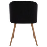 ΠΟΛΥΘΡΟΝΑΚΙ LEAH HM8543.04 ΜΕ ΒΕΛΟΥΔΟ ΜΑΥΡΟ ΚΑΙ ΜΕΤΑΛΛΙΚΑ ΠΟΔΙΑ 53x57x81 εκ.