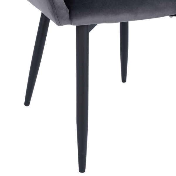 ΠΟΛΥΘΡΟΝΑΚΙ BESSIE HM8699.01 ΒΕΛΟΥΔΟ ΓΚΡΙ ΜΕ ΜΕΤΑΛΛΙΚΟ ΣΚΕΛΕΤΟ 60x62x80Y εκ.