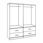 ΣΕΤ 2 ΤΜΧ ΝΤΟΥΛΑΠΑ 4ΦΥΛΛΗ ΜΕ 4 ΣΥΡΤΑΡΙΑ ZEBRANO 160X42X181 HM11349.01