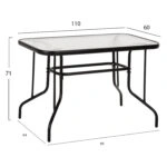 ΣΕΤ ΤΡΑΠΕΖΑΡΙΑΣ 5ΤΜΧ ADAM HM21219.01 ΚΑΡΕΚΛΕΣ ΜΕΤΑΛΛΙΚΕΣ & ΤΡΑΠΕΖΙ 110x60 ΜΑΥΡΟ