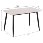 ΤΡΑΠΕΖΙ RAVEN HM9854.01 ΚΕΡΑΜΙΚΟ TOP ΛΕΥΚΟ ΜΑΡΜΑΡΟ-ΜΑΥΡΟ ΜΕΤΑΛΛΟ 117,5x67,5x76Υεκ.