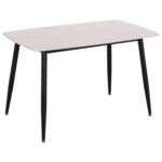 ΤΡΑΠΕΖΙ RAVEN HM9854.01 ΚΕΡΑΜΙΚΟ TOP ΛΕΥΚΟ ΜΑΡΜΑΡΟ-ΜΑΥΡΟ ΜΕΤΑΛΛΟ 117,5x67,5x76Υεκ.