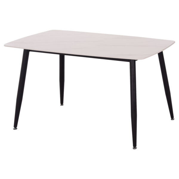 ΤΡΑΠΕΖΙ RAVEN HM9854.01 ΚΕΡΑΜΙΚΟ TOP ΛΕΥΚΟ ΜΑΡΜΑΡΟ-ΜΑΥΡΟ ΜΕΤΑΛΛΟ 117,5x67,5x76Υεκ.