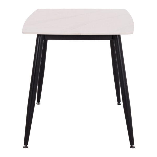 ΤΡΑΠΕΖΙ RAVEN HM9854.01 ΚΕΡΑΜΙΚΟ TOP ΛΕΥΚΟ ΜΑΡΜΑΡΟ-ΜΑΥΡΟ ΜΕΤΑΛΛΟ 117,5x67,5x76Υεκ.