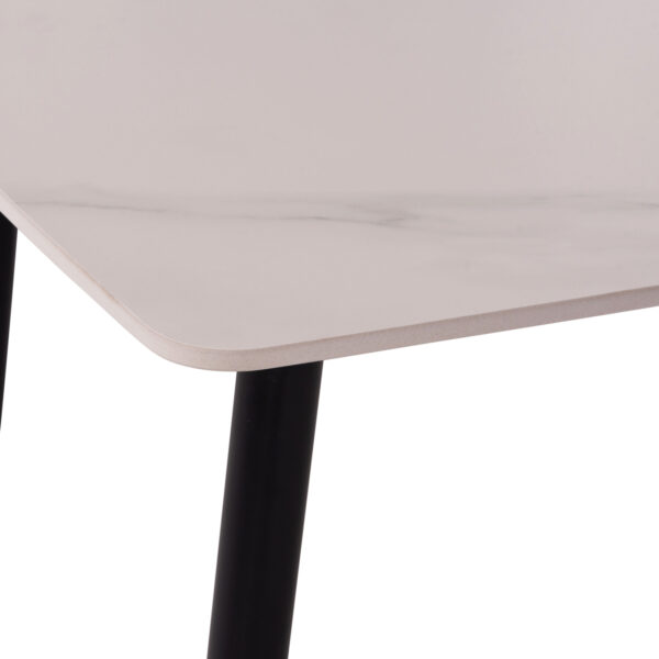 ΤΡΑΠΕΖΙ RAVEN HM9854.01 ΚΕΡΑΜΙΚΟ TOP ΛΕΥΚΟ ΜΑΡΜΑΡΟ-ΜΑΥΡΟ ΜΕΤΑΛΛΟ 117,5x67,5x76Υεκ.