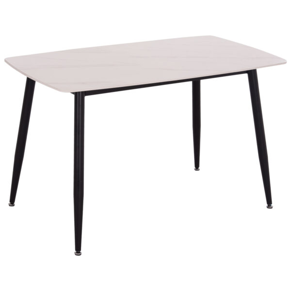 ΤΡΑΠΕΖΙ RAVEN HM9854.01 ΚΕΡΑΜΙΚΟ TOP ΛΕΥΚΟ ΜΑΡΜΑΡΟ-ΜΑΥΡΟ ΜΕΤΑΛΛΟ 117,5x67,5x76Υεκ.