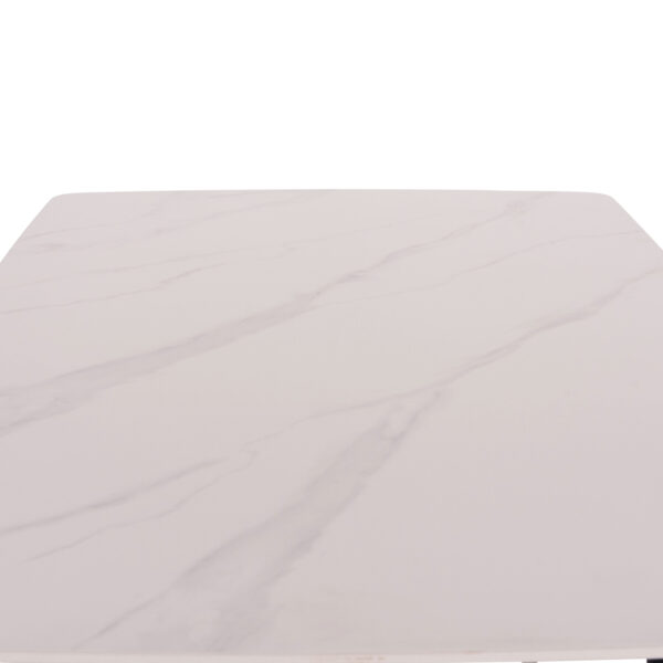 ΤΡΑΠΕΖΙ RAVEN HM9854.01 ΚΕΡΑΜΙΚΟ TOP ΛΕΥΚΟ ΜΑΡΜΑΡΟ-ΜΑΥΡΟ ΜΕΤΑΛΛΟ 117,5x67,5x76Υεκ.