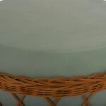 ΤΡΑΠΕΖΙ ΣΑΛΟΝΙΟΥ VILHENA HM18165 FIBER CEMENT ΠΡΑΣΙΝΟ-RATTAN ΦΥΣΙΚΟ Φ56x47Υεκ.
