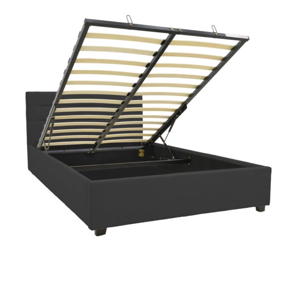 Κρεβάτι Molito  ανθρακί βελούδο με αποθηκευτικό χώρο120x200εκ