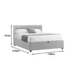 Κρεβάτι Molito  βελούδο σε εκρού απόχρωση με αποθηκευτικό χώρο120x200εκ