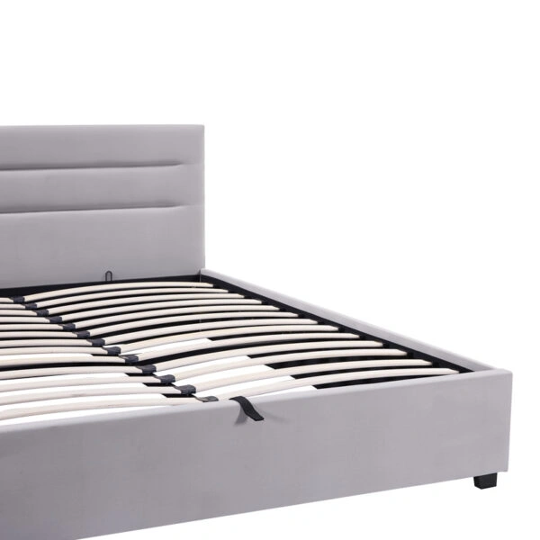 Κρεβάτι Molito  βελούδο σε γκρι απόχρωση με αποθηκευτικό χώρο150x200εκ