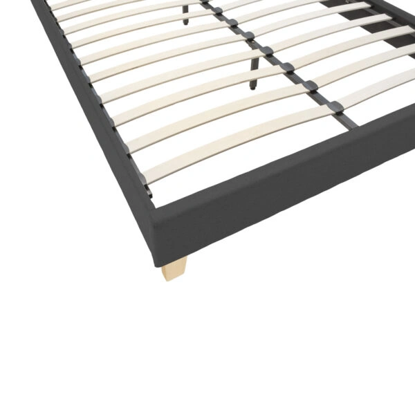 Κρεβάτι Mago  ύφασμα σε ανθρακί απόχρωση με ξύλινο πόδι 160x200εκ