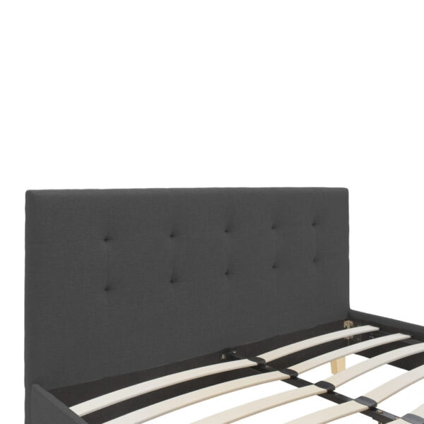 Κρεβάτι Mago  ύφασμα σε ανθρακί απόχρωση με ξύλινο πόδι 160x200εκ