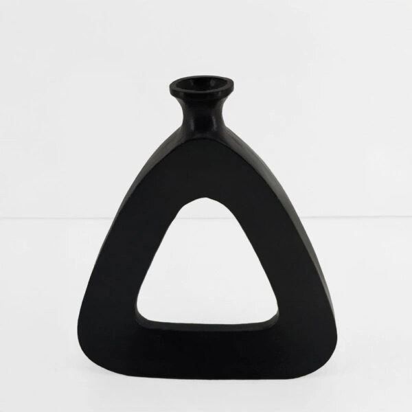 ABSTRACT TRIANGLE ΒΑΖΟ 27x5x32 ΑΛΟΥΜΙΝΙΟ ΜΑΥΡΟ