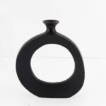 ABSTRACT CIRCLE ΒΑΖΟ 26x4x31 ΑΛΟΥΜΙΝΙΟ ΜΑΥΡΟ