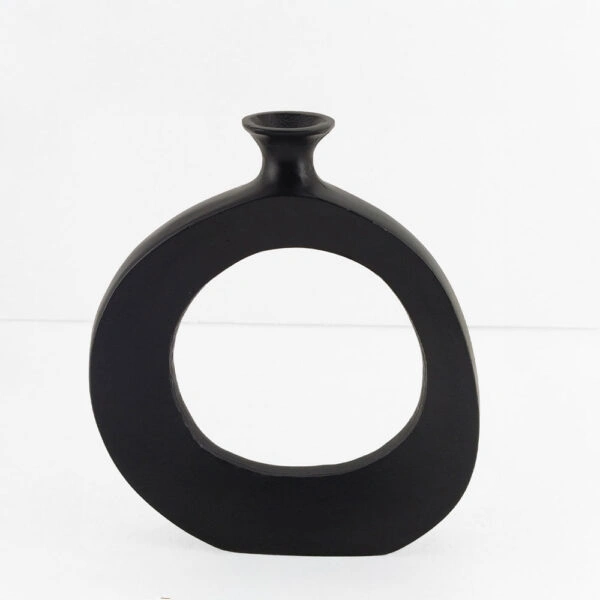 ABSTRACT CIRCLE ΒΑΖΟ 26x4x31 ΑΛΟΥΜΙΝΙΟ ΜΑΥΡΟ