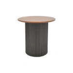 Βοηθητικό τραπέζι Dovel  mdf σε καρυδί-μαύρο μέταλλο Φ50x50εκ