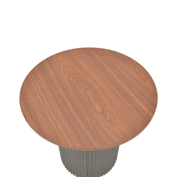 Βοηθητικό τραπέζι Dovel  mdf σε καρυδί-μαύρο μέταλλο Φ50x50εκ